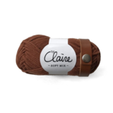 Echtstudio Leren Sjaal lus met drukknoop 21cm cognac