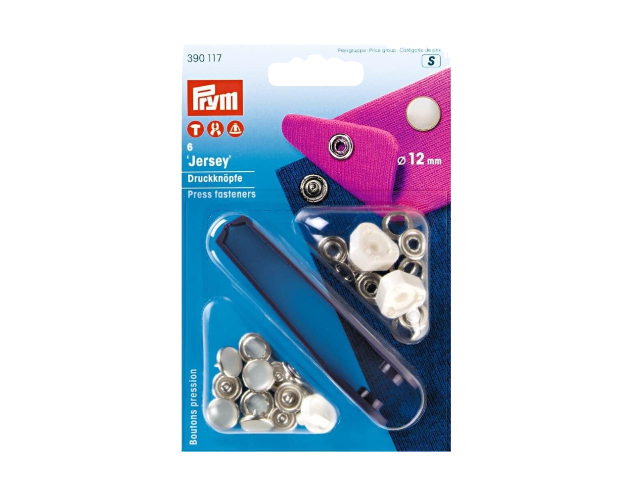 Prym Naaivrijdrukknoop jersey kap parel 12mm Prym Naaivrijdrukknoop jersey kap parel 12mm