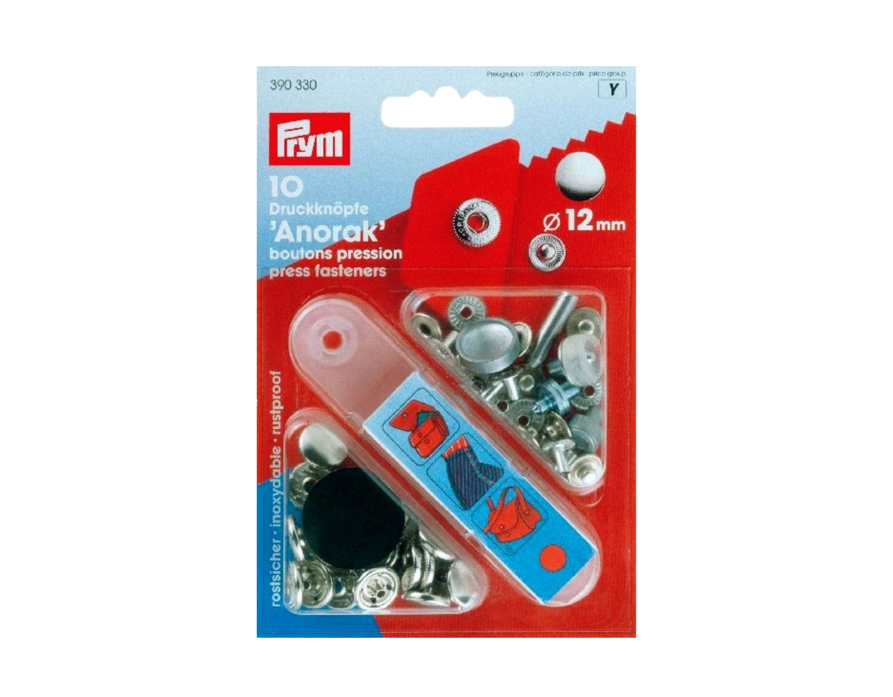 Prym Naaivrijdrukknoop anorak zilver Prym Naaivrijdrukknoop anorak zilver