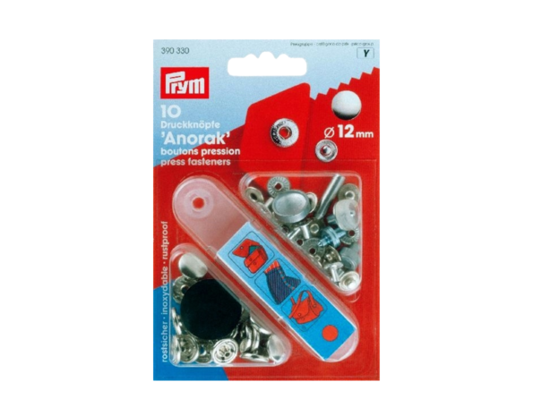 Prym Naaivrijdrukknoop anorak zilver Prym Naaivrijdrukknoop anorak zilver