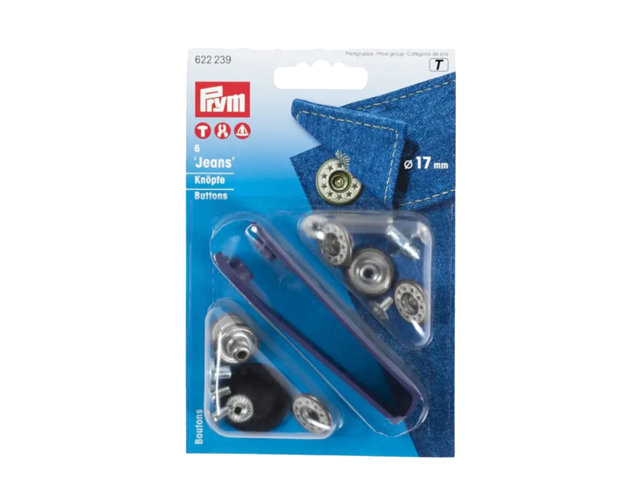 Prym Jeansknopen open kap ster 17mm oudmessing