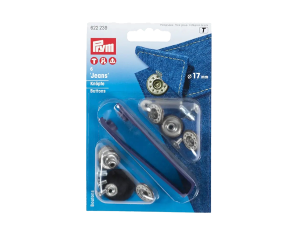 Prym Jeansknopen open kap ster 17mm oudmessing