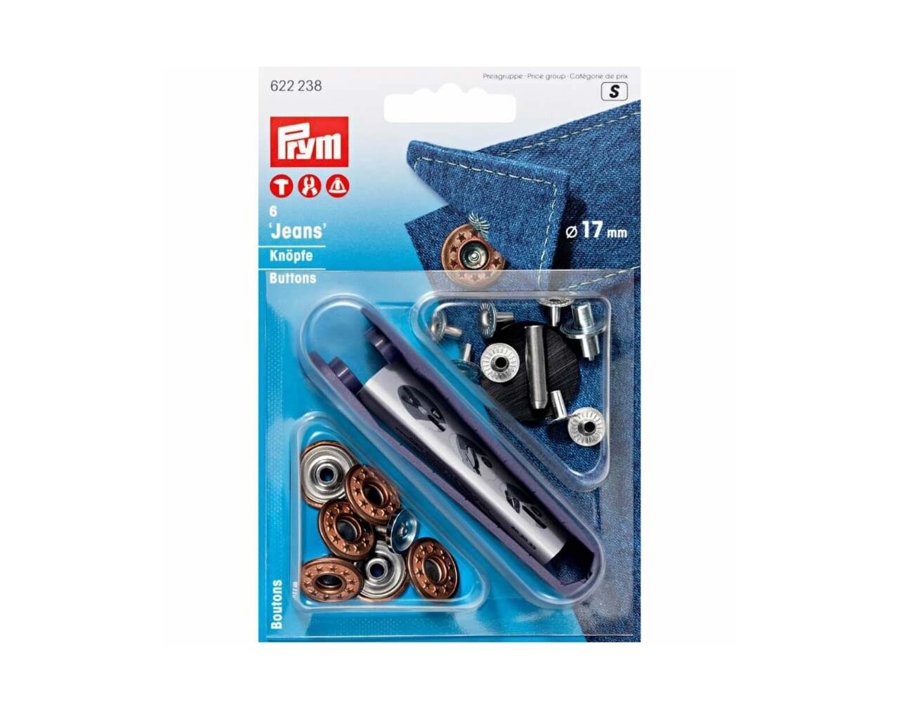 Prym Jeansknopen open kap ster 17mm oud brons Prym Jeansknopen open kap ster 17mm oud brons