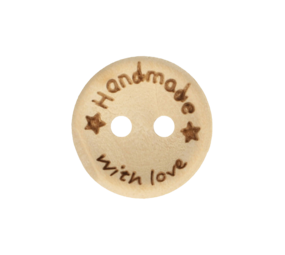 Echtstudio Houten knoop 15mm handmade with love Echtstudio Houten knoop 15mm handmade with love