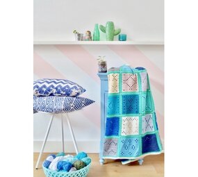Byclaire Haakpakket byClaire Blokkendeken Blauw/Groen Byclaire Haakpakket byClaire Blokkendeken Blauw/Groen