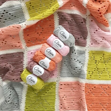 Byclaire Haakpakket byClaire Blokkendeken Ledikant Coral/Pink