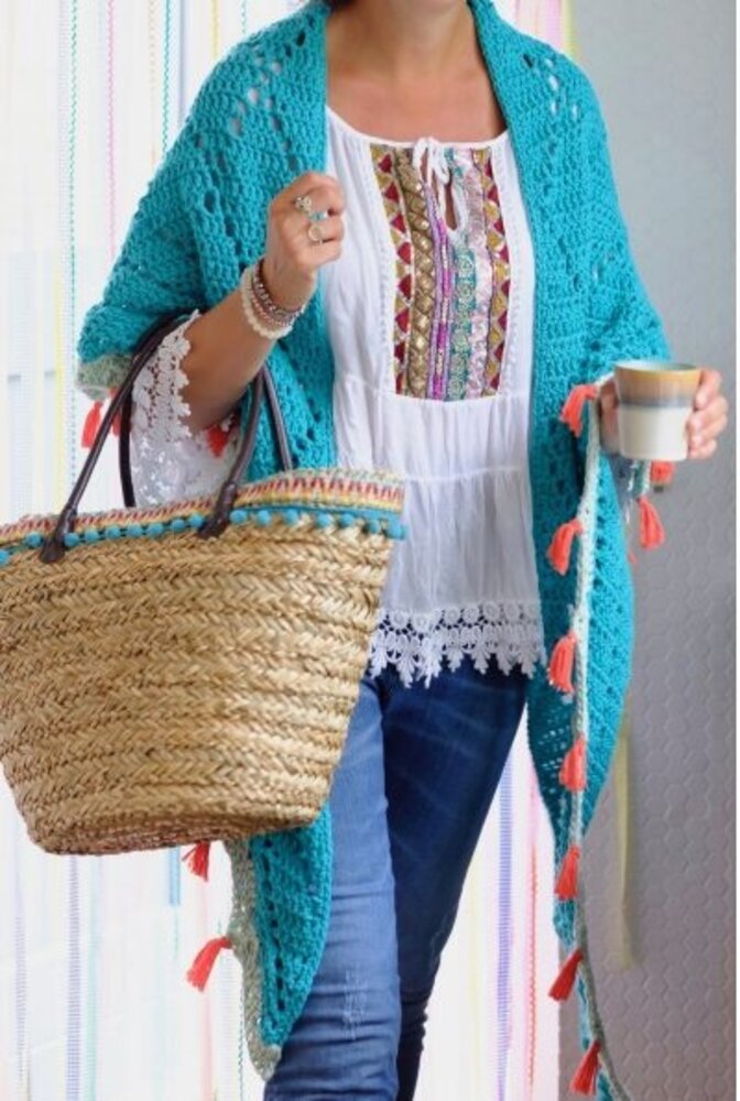 Byclaire Haakpatroon byClaire Ibiza omslagdoek Byclaire Haakpatroon byClaire Ibiza omslagdoek