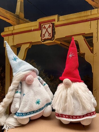 Byclaire Haakpatroon Winter Tomte Rood Wit