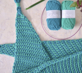 Byclaire Haakpatroon Ton Sur Ton Sjaal - Petrol Emerald