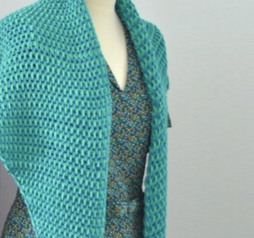 Byclaire Haakpakket Ton Sur Ton Sjaal Petrol Emerald