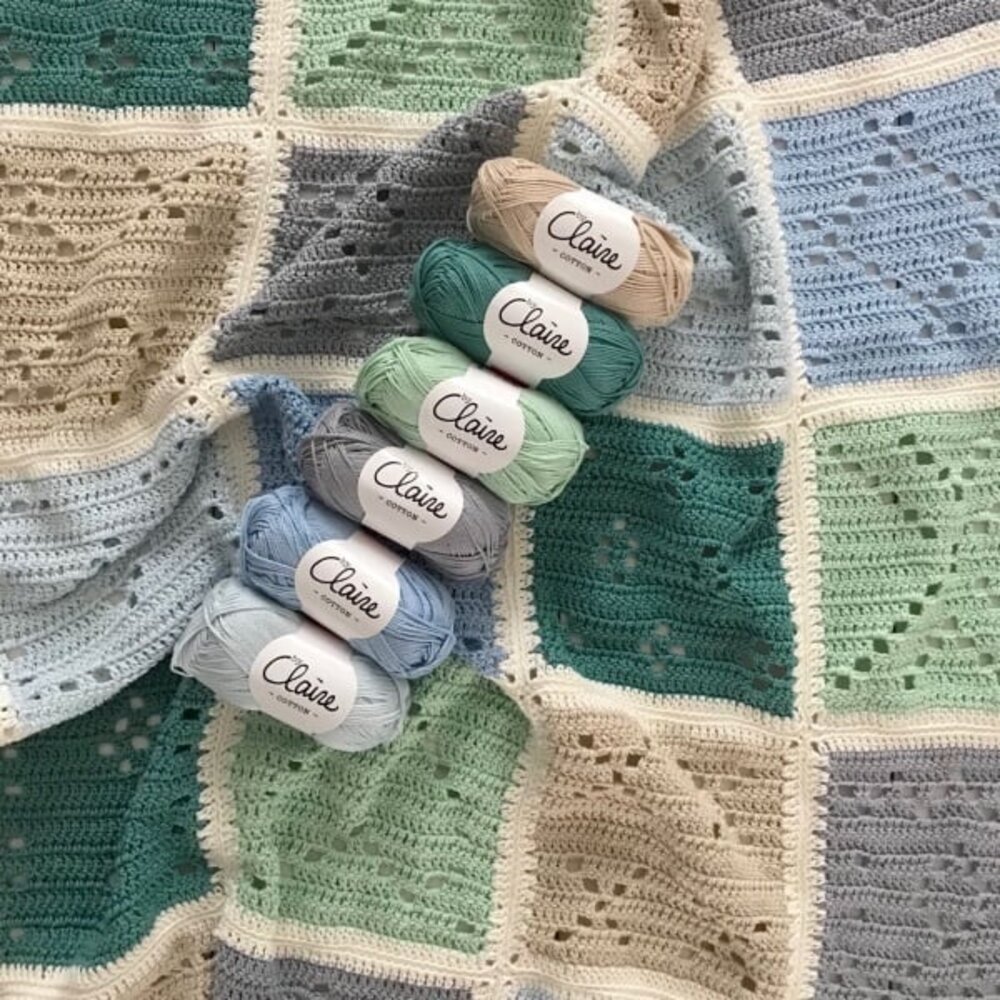 Byclaire Haakpatroon byClaire Blokkendeken Ledikant Mint/Blauw Byclaire Haakpatroon byClaire Blokkendeken Ledikant Mint/Blauw