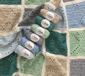 Byclaire Haakpatroon byClaire Blokkendeken Ledikant Mint/Blauw Byclaire Haakpatroon byClaire Blokkendeken Ledikant Mint/Blauw