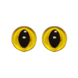 Opry Ogen Kat Transparant Geel - 12mm (2st)