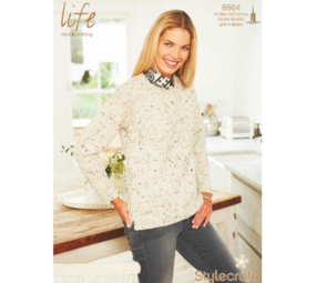 Stylecraft Breipatroon Stylecraft Life DK Meisjes tot Dames Trui Stylecraft Breipatroon Stylecraft Life DK Meisjes tot Dames Trui