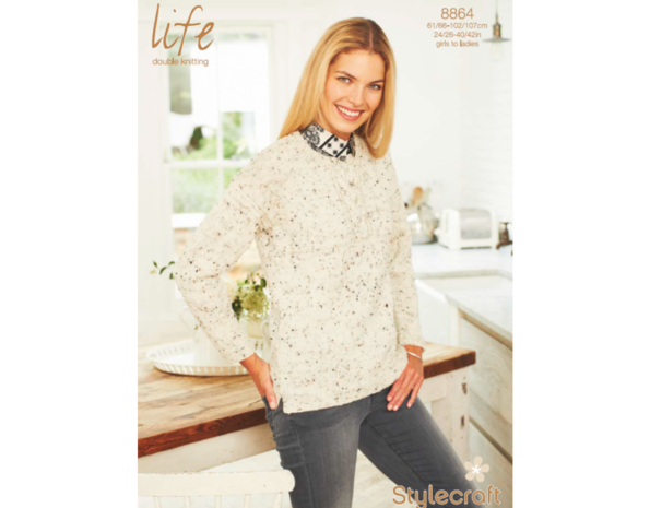Stylecraft Breipatroon Stylecraft Life DK Meisjes tot Dames Trui 8864