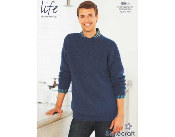 Stylecraft Breipatroon Stylecraft Life DK Boys/Men Sweater 8865 Stylecraft Breipatroon Stylecraft Life DK Boys/Men Sweater 8865