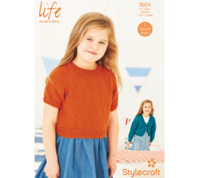 Stylecraft Breipatroon Stylecraft Life DK Meisjes Top en Vest Stylecraft Breipatroon Stylecraft Life DK Meisjes Top en Vest