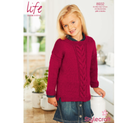 Stylecraft Breipatroon Stylecraft Life DK Meisjes tot Dames Ronde Hals Trui Stylecraft Breipatroon Stylecraft Life DK Meisjes tot Dames Ronde Hals Trui