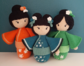 Haakpakket byClaire Kokeshi Set van 3 Haakpakket byClaire Kokeshi Set van 3
