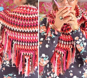 Byclaire Haakpatroon byClaire Omslagdoek Roodtinten Byclaire Haakpatroon byClaire Omslagdoek Roodtinten