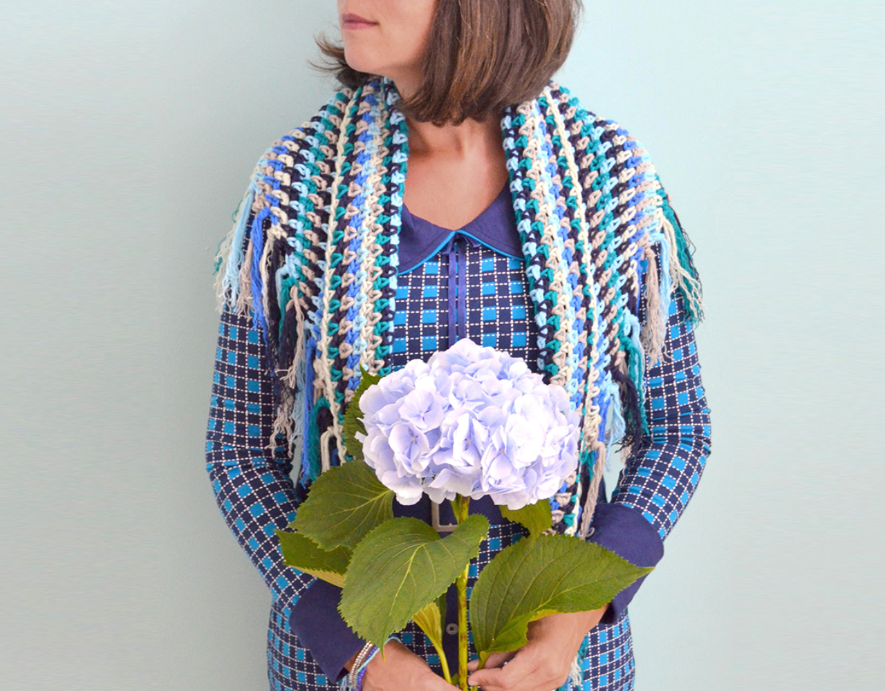 Byclaire Haakpakket byClaire Omslagdoek Blauwtinten