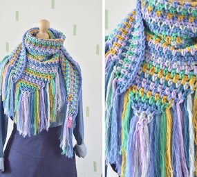 Byclaire Haakpatroon byClaire Omslagdoek Denim Chique Byclaire Haakpatroon byClaire Omslagdoek Denim Chique