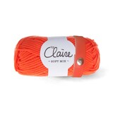 Echtstudio Leren Sjaal lus met drukknoop 21cm oranje