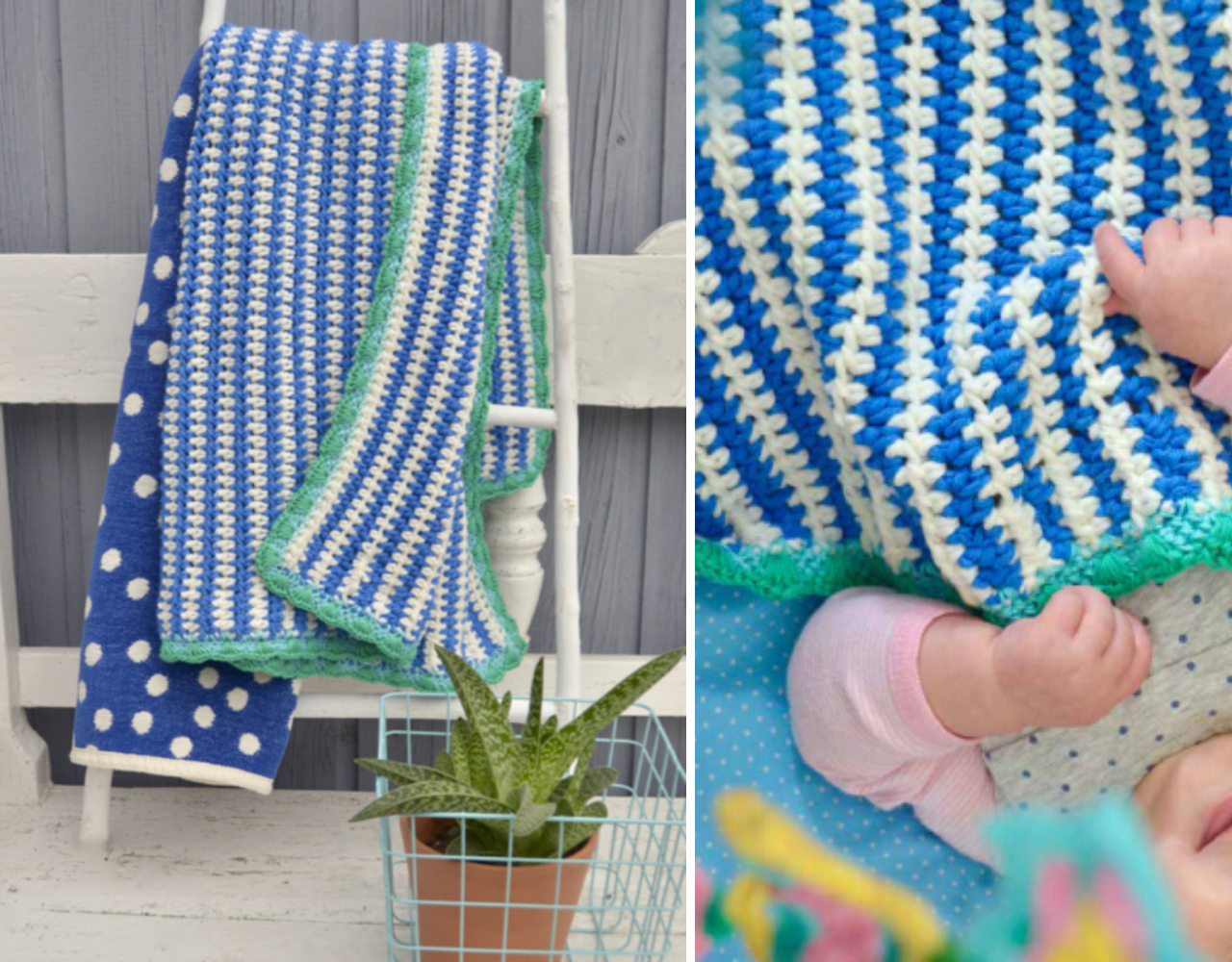 Byclaire Haakpatroon byClaire Strependeken Blauw-Wit Byclaire Haakpatroon byClaire Strependeken Blauw-Wit