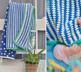 Byclaire Haakpatroon byClaire Strependeken Blauw-Wit Byclaire Haakpatroon byClaire Strependeken Blauw-Wit
