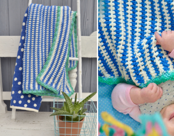 Byclaire Haakpatroon byClaire Strependeken Blauw-Wit Byclaire Haakpatroon byClaire Strependeken Blauw-Wit