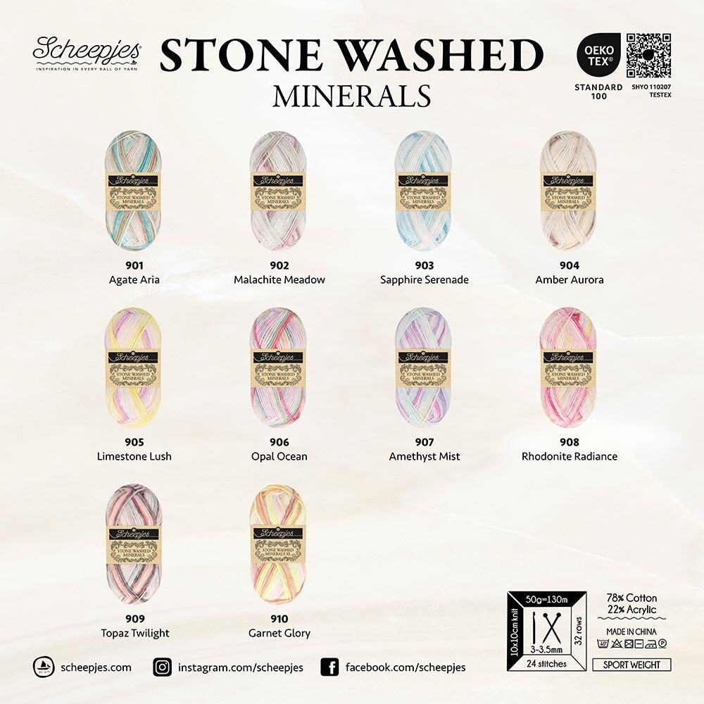 Scheepjes Scheepjes Stone Washed Minerals - 905 Limestone Lush Scheepjes Scheepjes Stone Washed Minerals - 905 Limestone Lush