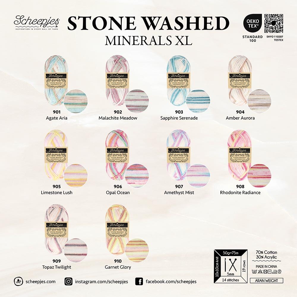 Scheepjes Scheepjes Stone Washed XL Minerals - 908 Rhodo R Scheepjes Scheepjes Stone Washed XL Minerals - 908 Rhodo R