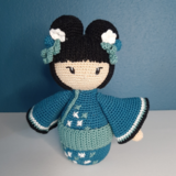 Byclaire Crochet Pattern byClaire Kokeshi Aoi - Blue