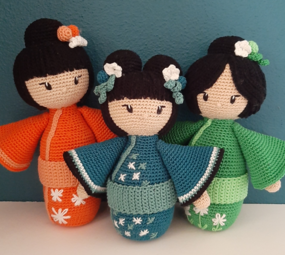 Byclaire Crochet Kit byClaire Kokeshi Set of 3 Byclaire Crochet Kit byClaire Kokeshi Set of 3