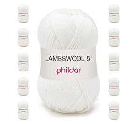 Phildar Lambswool 340 - White (10stuks) Phildar Lambswool 340 - White (10stuks)