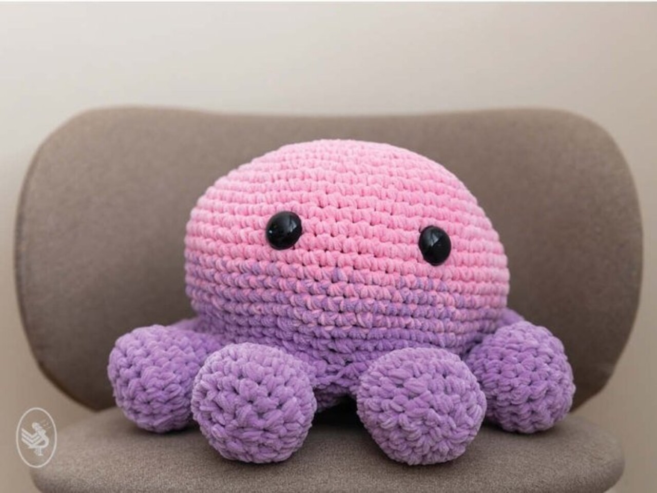 Durable Gratis Haakpatroon Omdraai octopus Marble - tweekleurige octopus die binnenste buiten kan, gehaakt met Durable Velvet