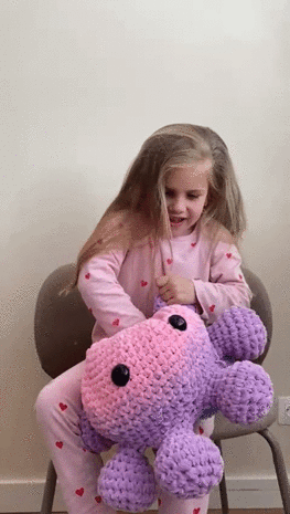 Durable Gratis Haakpatroon Omdraai octopus Marble - tweekleurige octopus die binnenste buiten kan, gehaakt met Durable Velvet