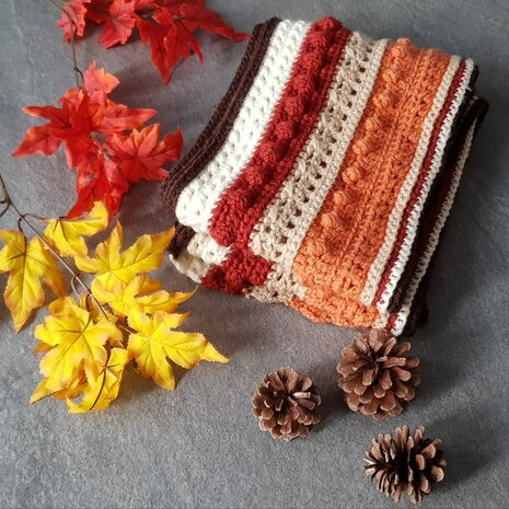 Byclaire Haakpakket AutumnDot - Herfstige sjaal gehaakt met Durable Cosy garen Byclaire Haakpakket AutumnDot - Herfstige sjaal gehaakt met Durable Cosy garen