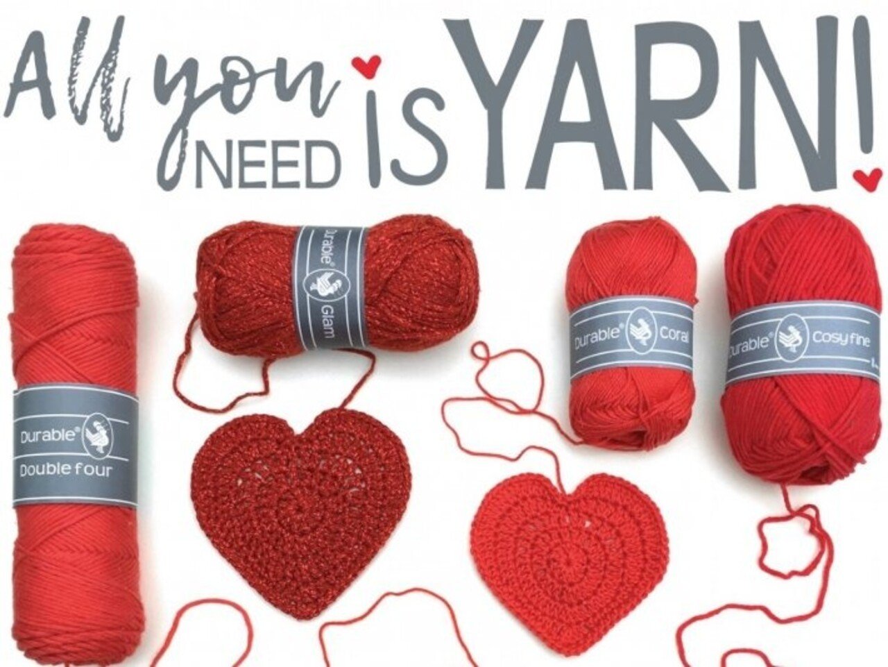 Durable Durable haakpakket Hartje - Haak dit hartje als cadeau, onderzetter of iets anders liefs met het Durable Coral Mini garen