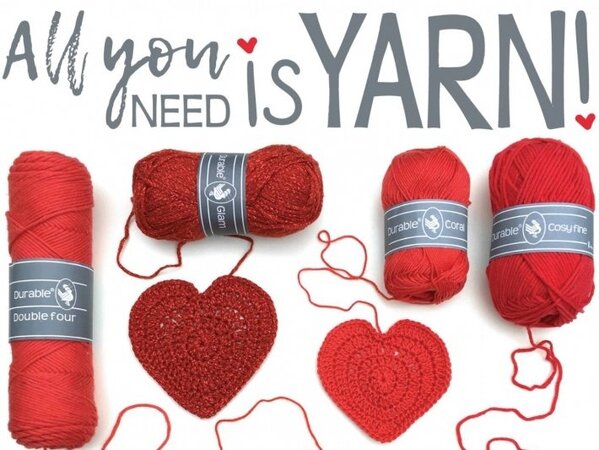 Durable Durable haakpakket Hartje - Haak dit hartje als cadeau, onderzetter of iets anders liefs met het Durable Coral Mini garen