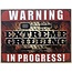 BBQ wandbord Warning Extreme grilling In Progress 33x25cm