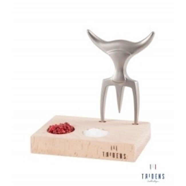 Tridens Brushed Fork in Beechwood Base