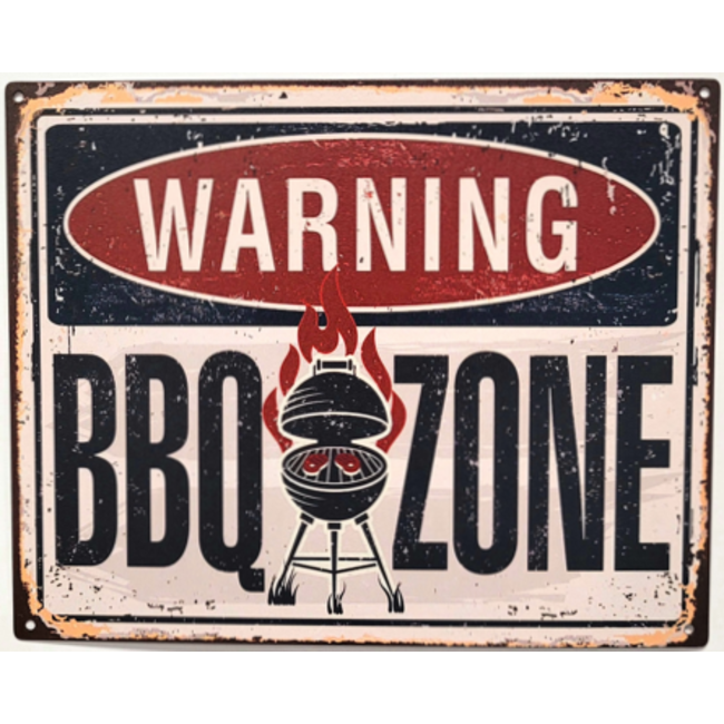 BBQ wandbord BBQ warning bbq 25 x 20cm