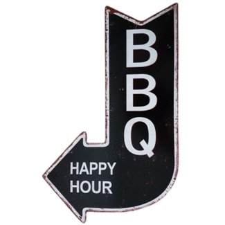 BBQ wandbord happy hour pijl 40 x 25cm
