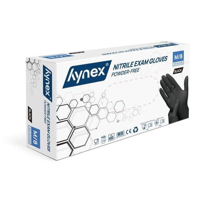 Nitril Wegwerphandschoenen Zwart Poedervrij & Latexvrij (100 stuks)