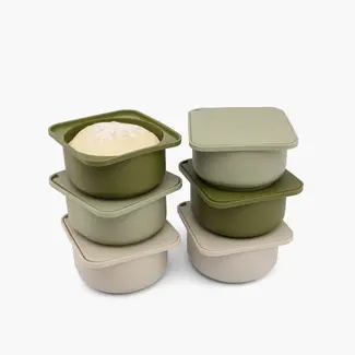 Babadoh Pizzadeeg en Toppings vershoudbakjes Multi Green 6 stuks