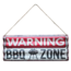 BBQ wandbord Golfplaat Warning BBQ zone 59 x 24 cm