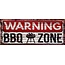 BBQ wandbord Golfplaat Warning BBQ zone 59 x 24 cm