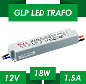 LED voeding 18 watt 12 volt 1,5 Ampère - IP67 waterdicht - GLP GPV-18-12