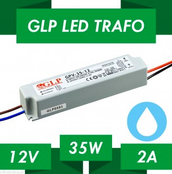 LED voeding 35 watt 12 volt 3 Ampère – IP67 waterdicht – GLP GPV-35-12